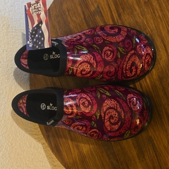Sloggers Womens Swirl ROSE SHOES Gardening Waterproof New! Sz.10 - Picture 4 of 12